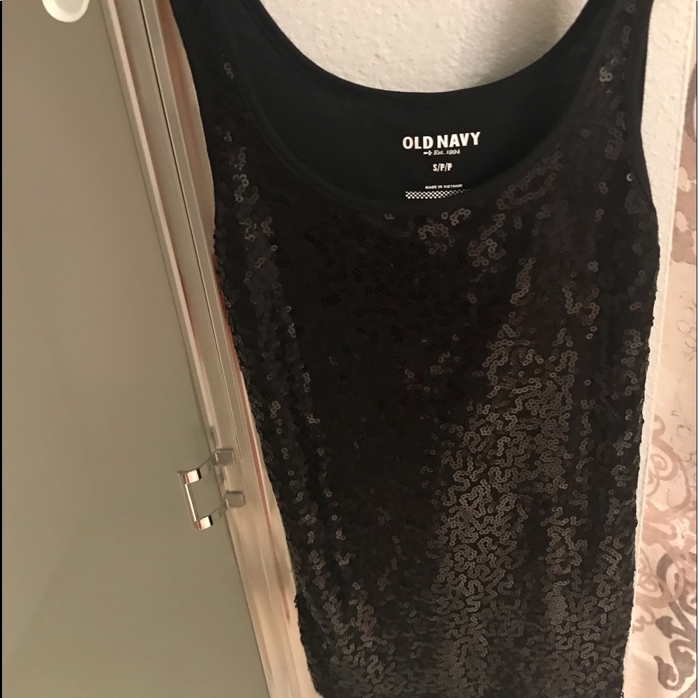 Black sequin tank size S